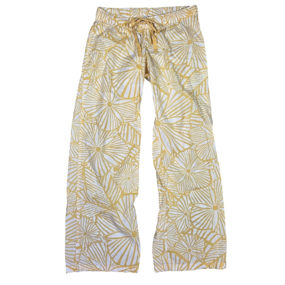 Old Navy Intimates Womens Small Yellow Floral Cotton Pajama Pants Lounge Y2k